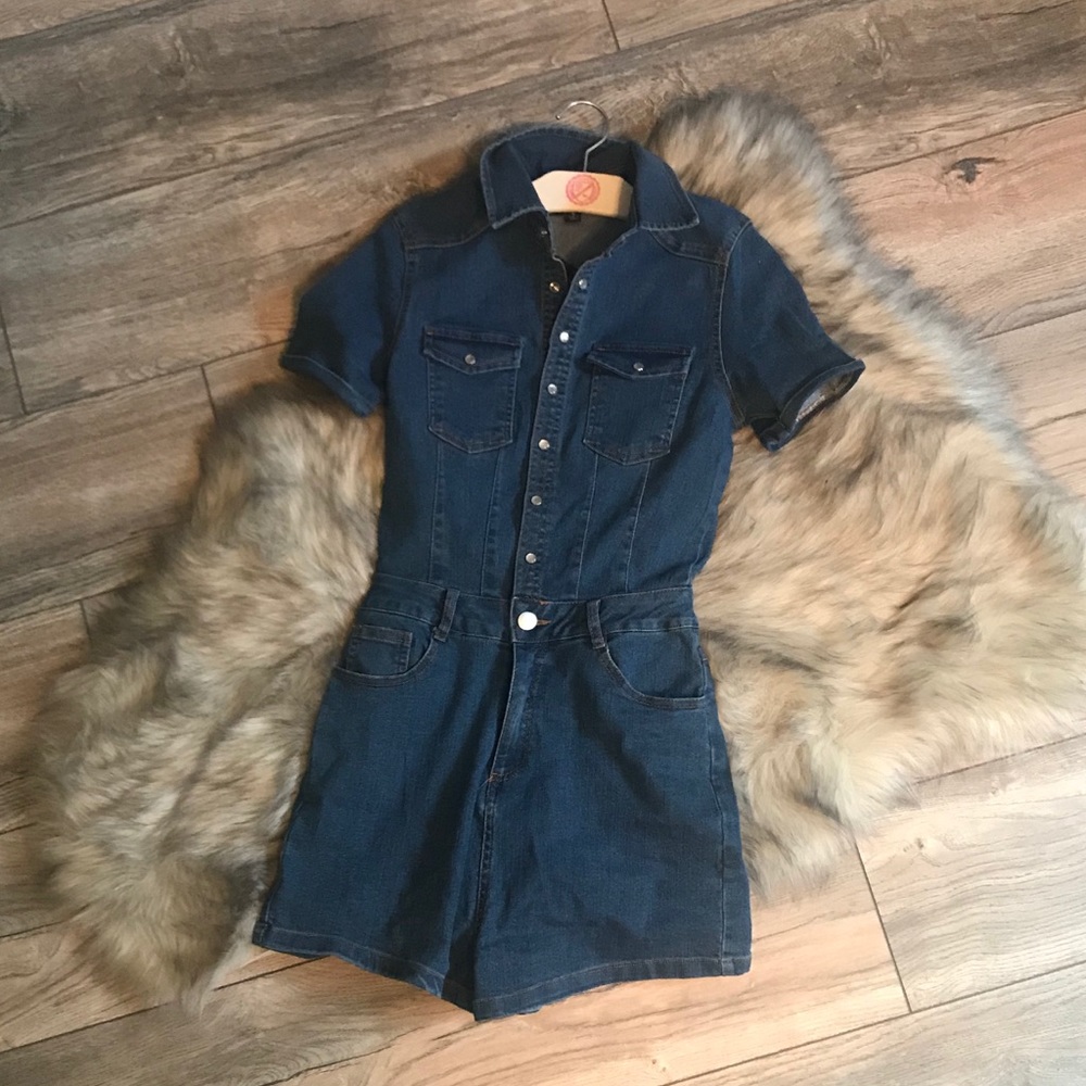 Sent with love denim romper 💕 fashion nova ✨